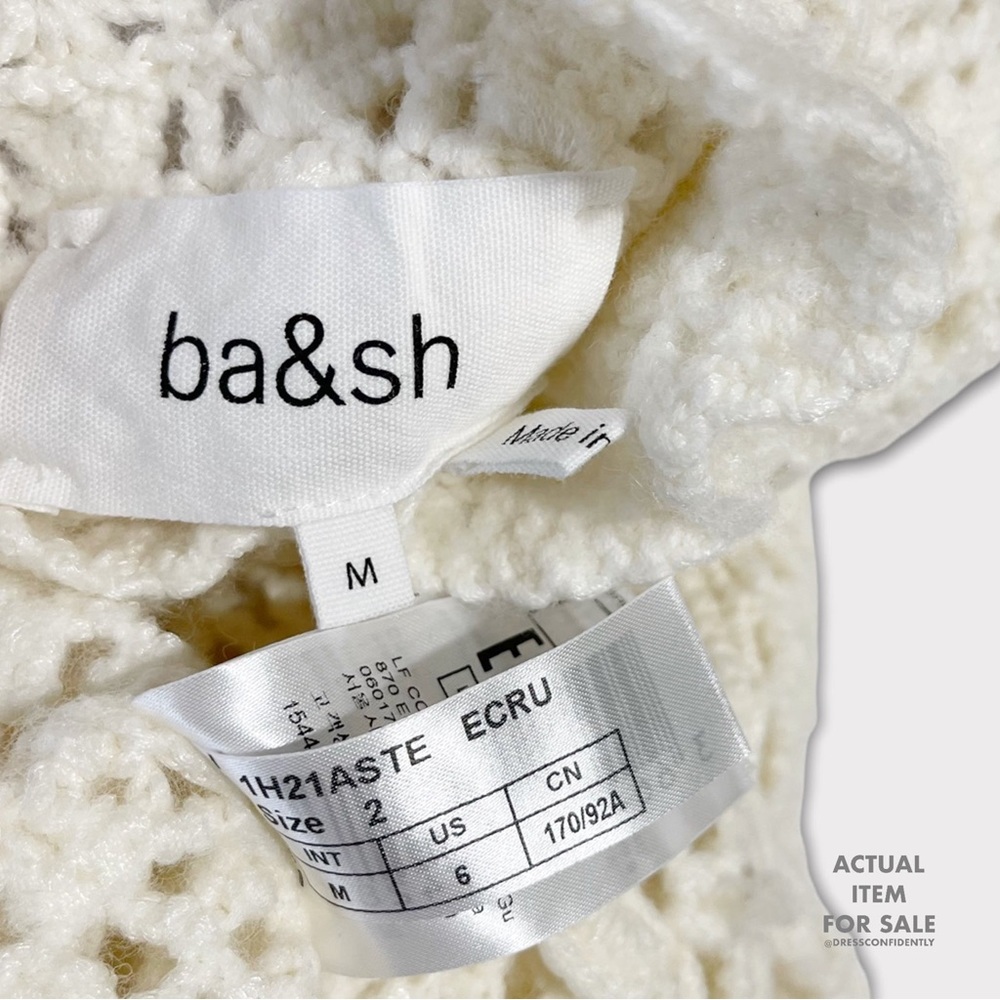 ba&sh Cream Crochet Open-Knit Long Sleeve Sweater - Picture 10 of 11